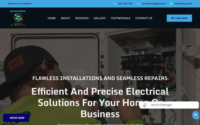 Lou Electrical Contracting's page as the assistant saw it