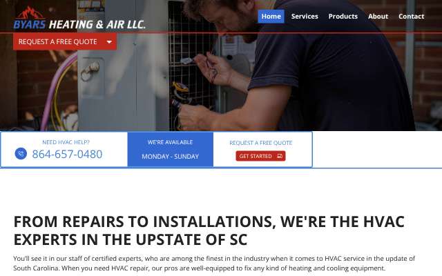Page cited for Byars Heating and Air, LLC
