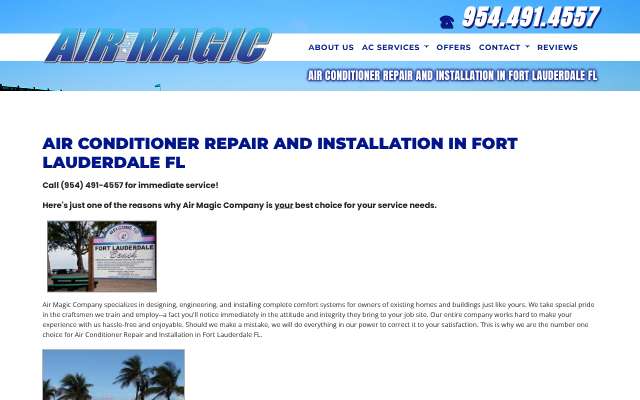 Air Magic Air's page as the assistant saw it