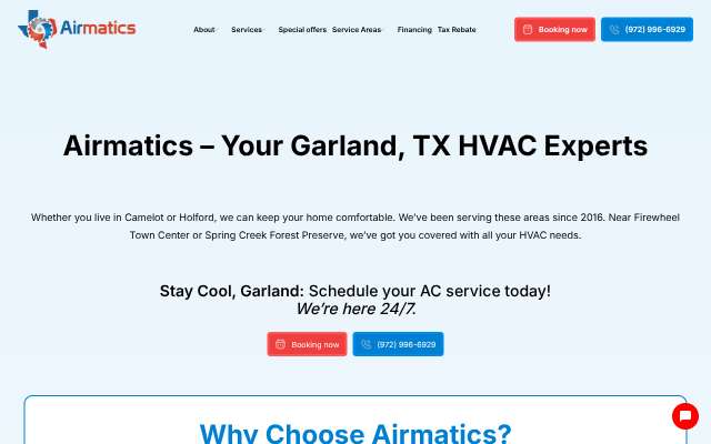 Airmatics's page as the assistant saw it