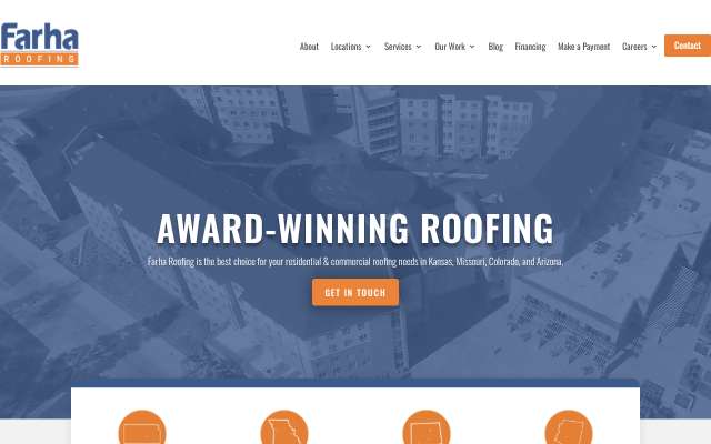 Farha Roofing's page as the assistant saw it