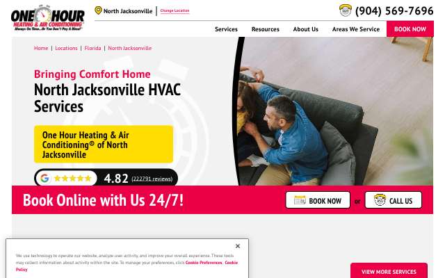 One Hour Heating & Air Conditioning of North Jacksonville's page as the assistant saw it