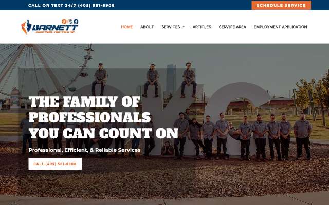 Barnett Electrical Heating & Air's page as the assistant saw it