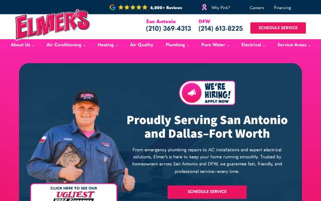 Elmer's Home Services's page as the assistant saw it
