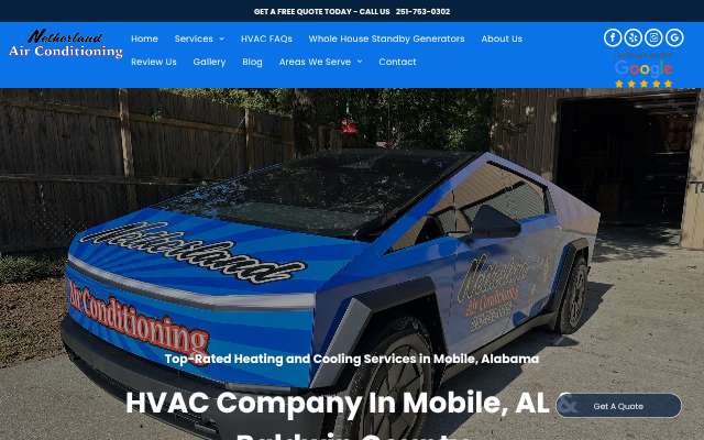 Netherland Air Conditioning's page as the assistant saw it