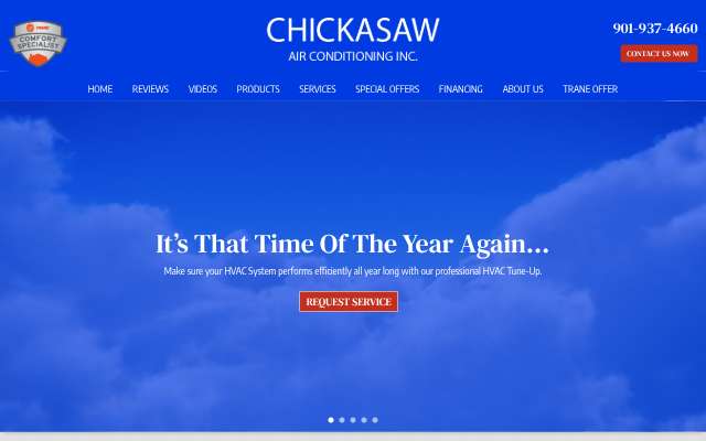 Chickasaw Air Conditioning's page as the assistant saw it
