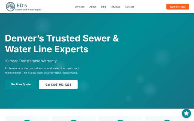 Ed's Sewer and Water Repair's page as the assistant saw it