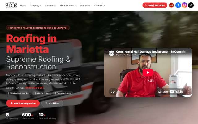 Page cited for Supreme Roofing Marietta GA