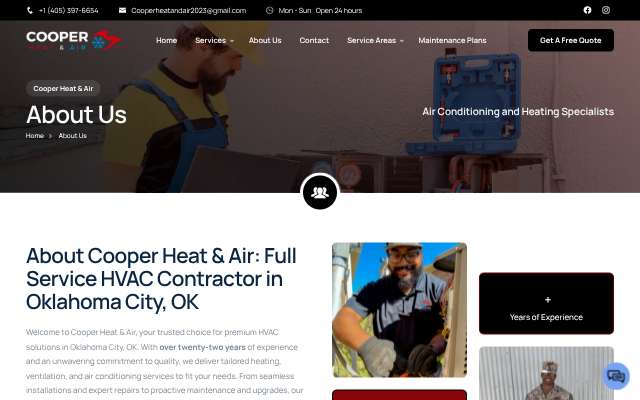 Page cited for Cooper Heat & Air