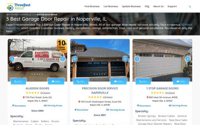 1 Stop Garage Doors's page as the assistant saw it