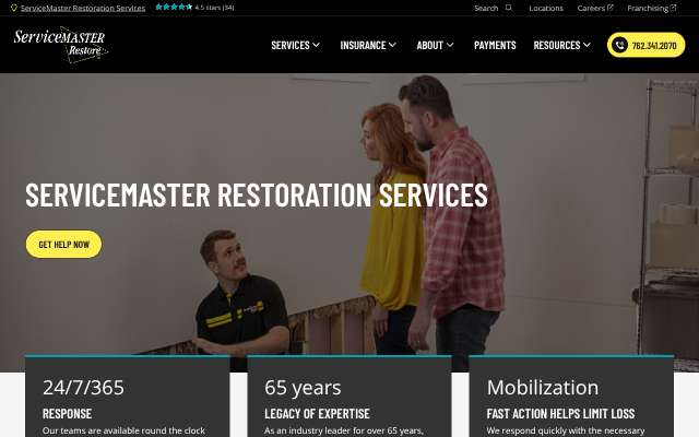 Page cited for ServiceMaster Restoration Services